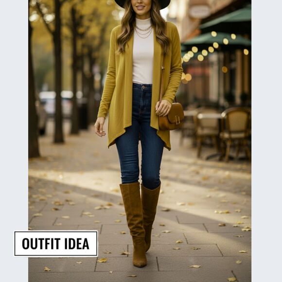 Anthropologie Saturday Sunday Cardigan Sweater Fleece Soft Mustard Yellow XS - Picture 8 of 8